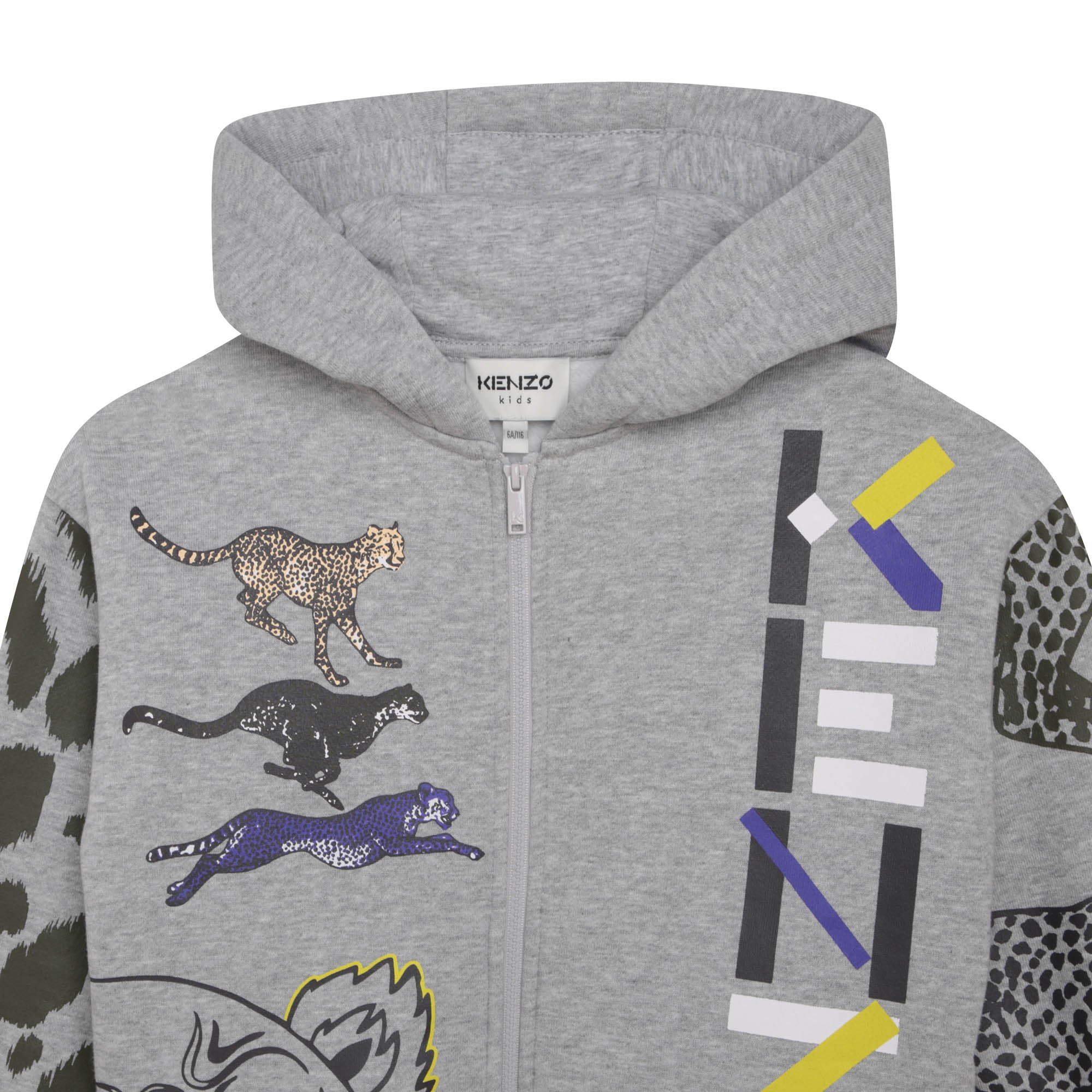 Boys Grey Hooded Zip-Up Top