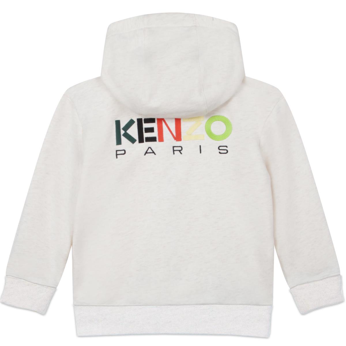 Girls Light Grey Zip-Up Top