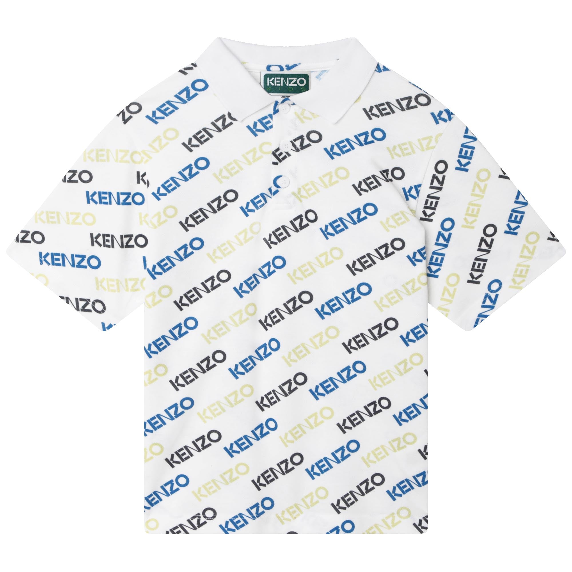 Boys White Logo Cotton Polo Shirt