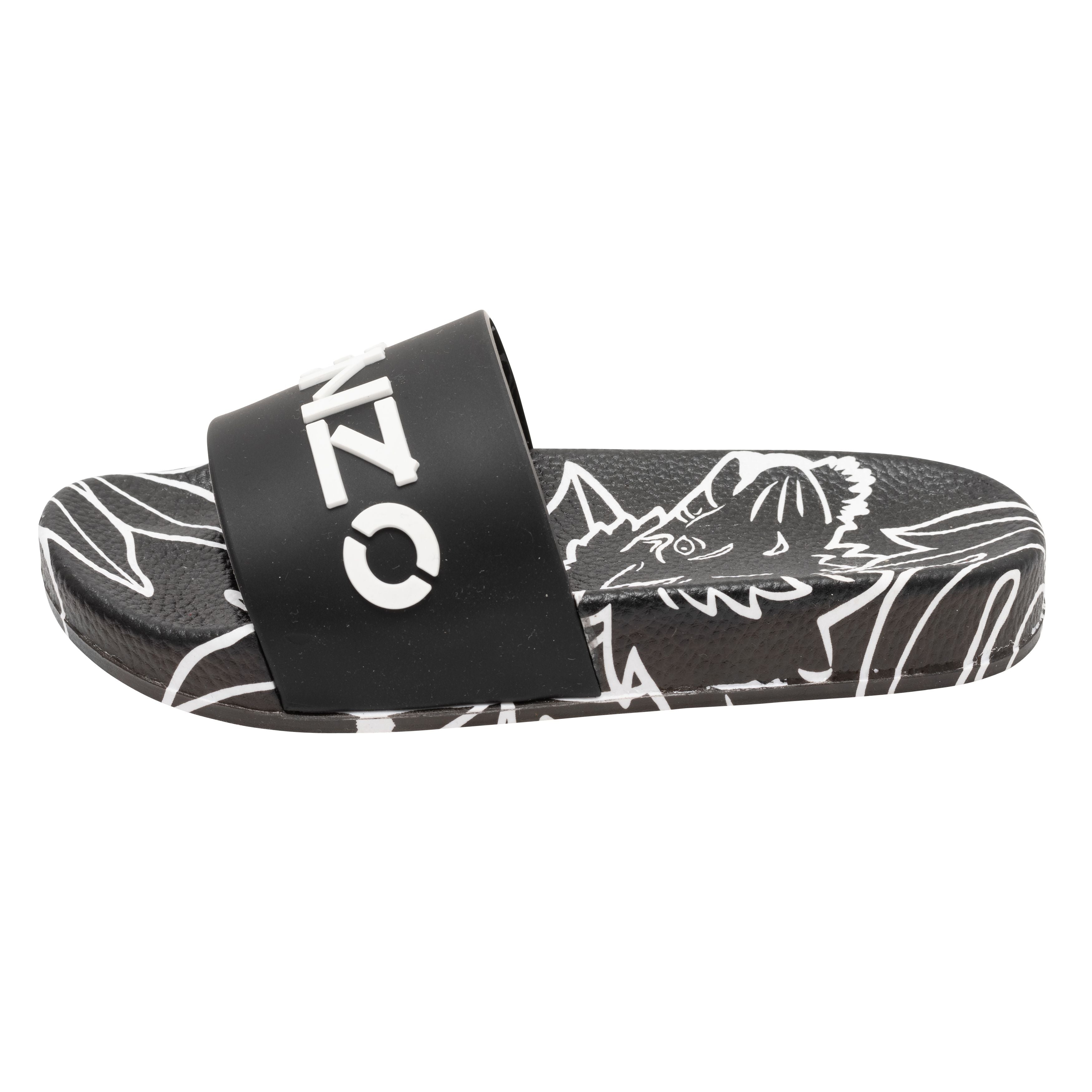 Boys & Girls Black Logo Slippers