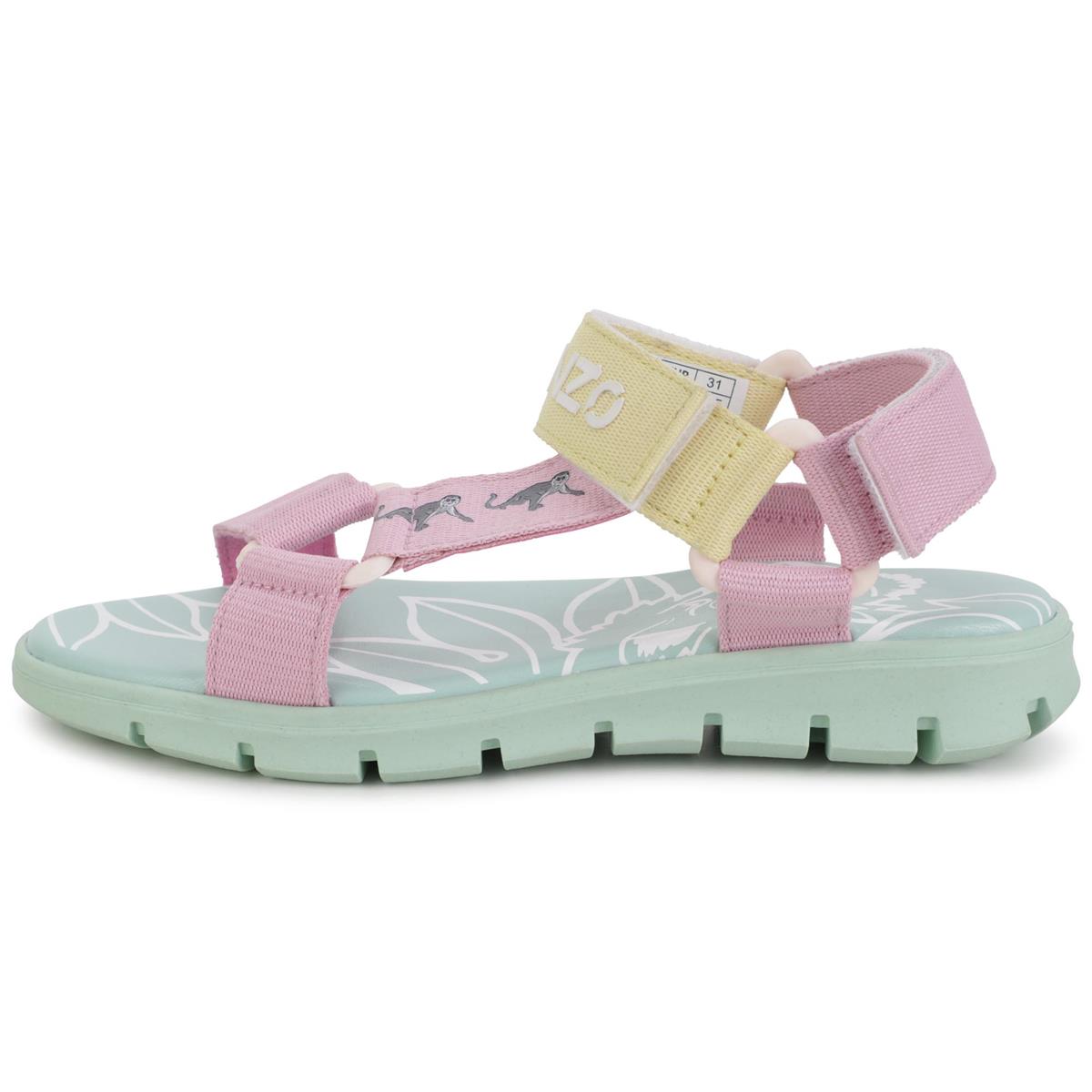 Girls Pink Logo Sandals