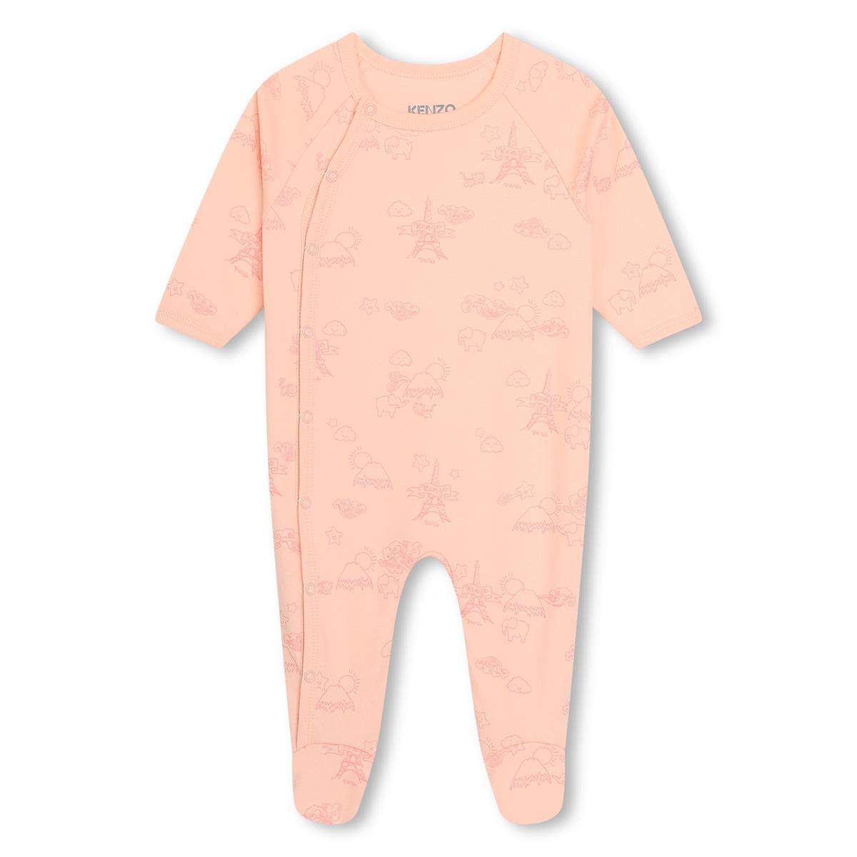 Baby Girls Pink Cotton Babysuit Set(2 Pack)