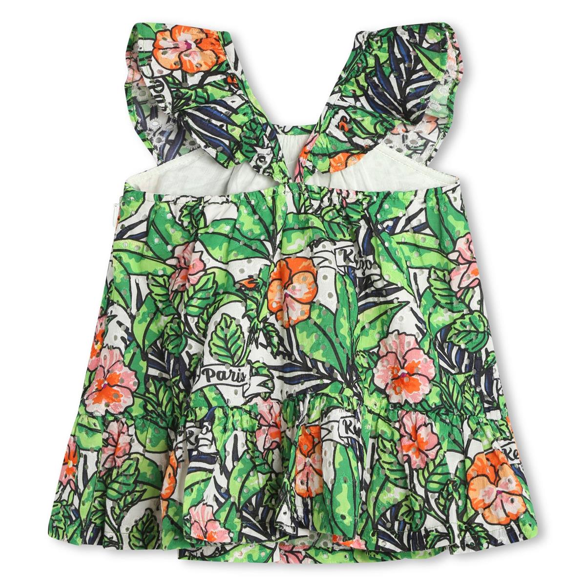 Baby Girls Green Flowers Dress