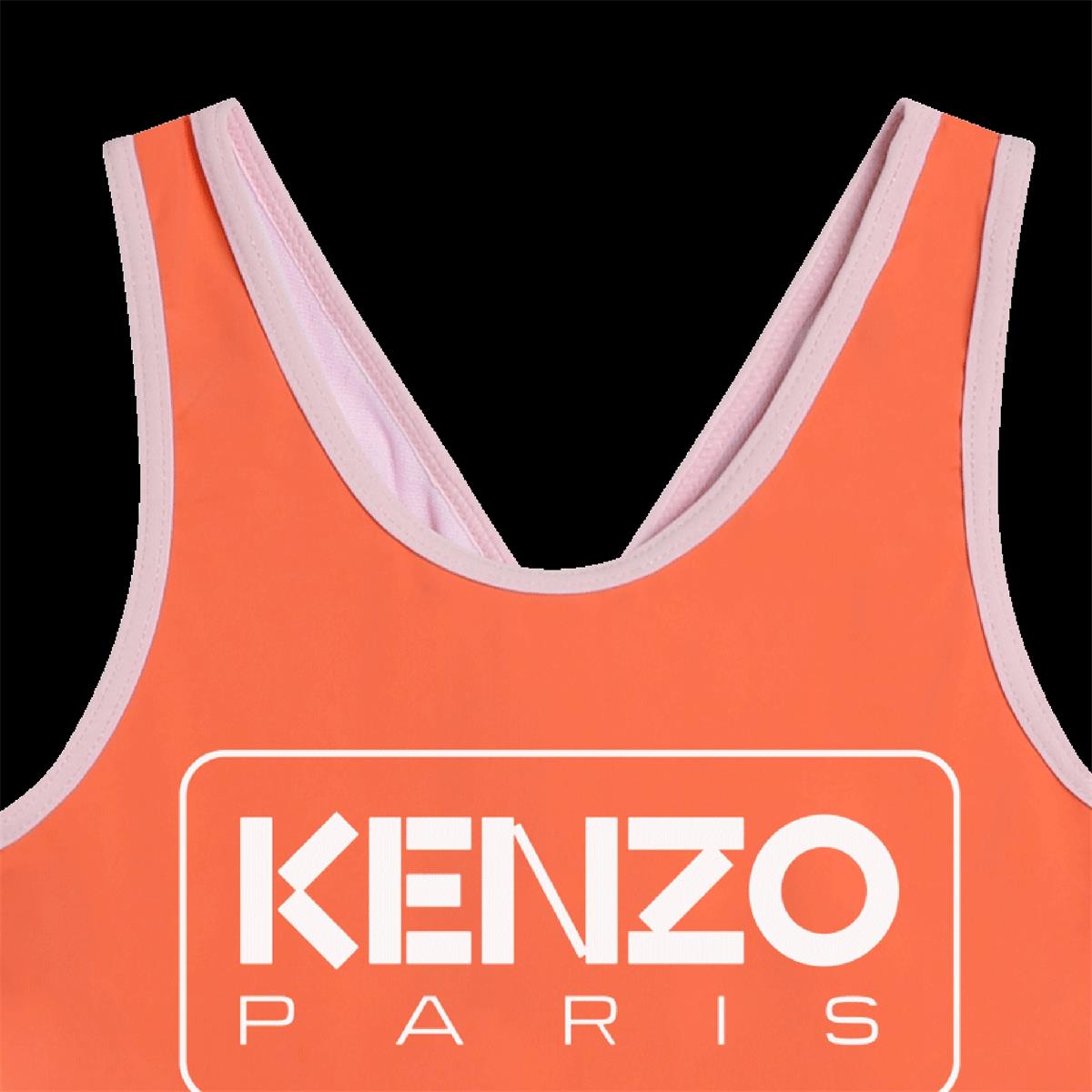 Girls Orange Logo Swimsuit