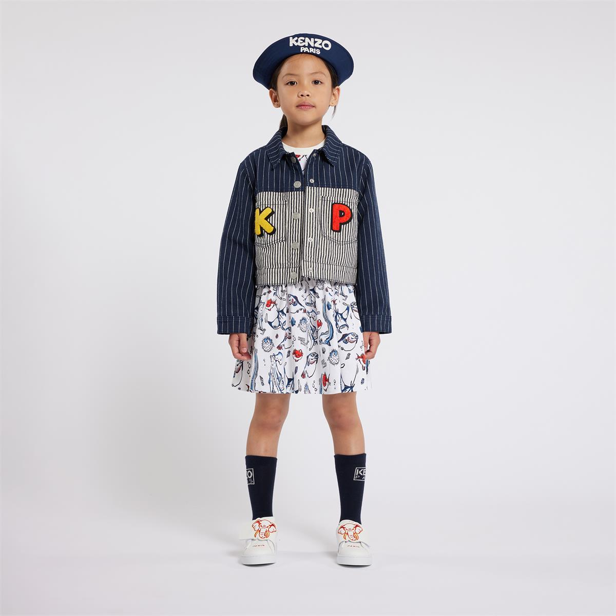 Girls Navy Stripes Jacket
