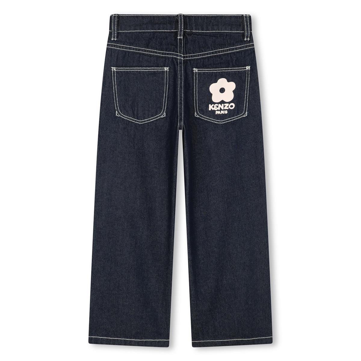 Girls Dark Blue Denim Trousers