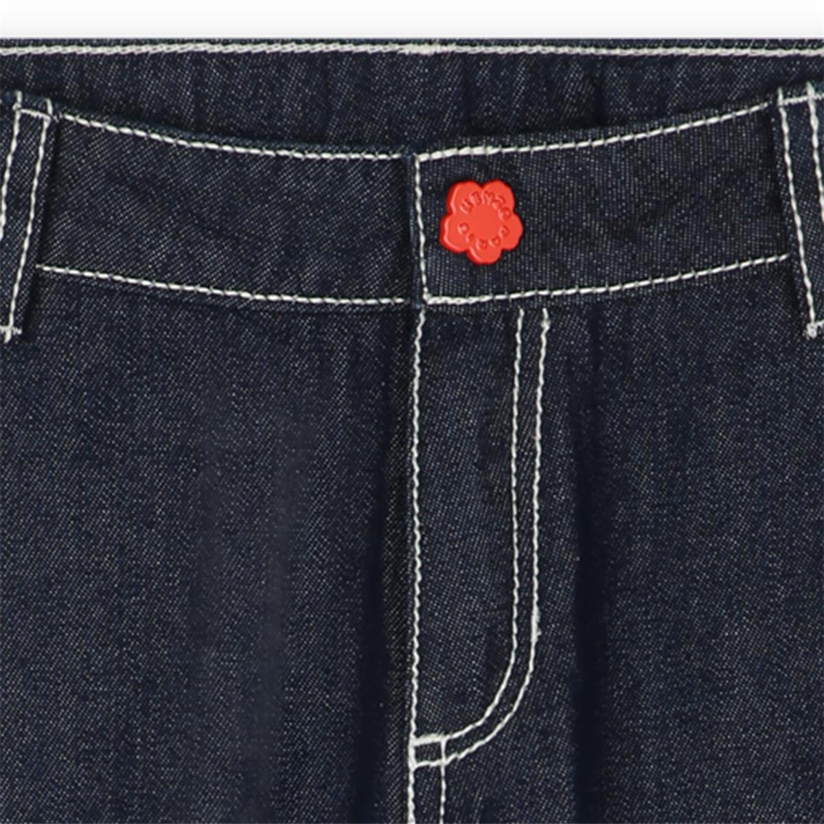 Girls Dark Blue Denim Trousers
