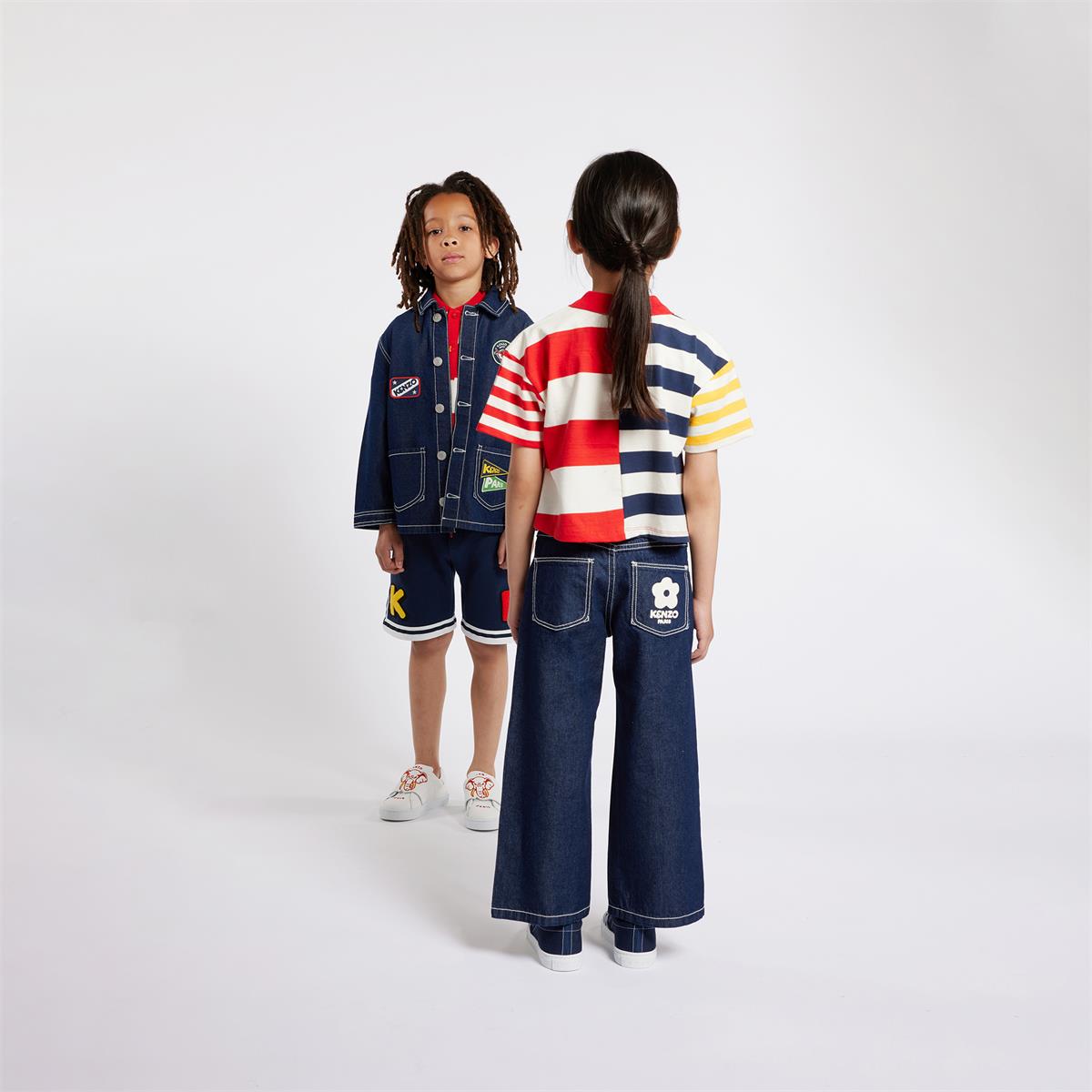 Girls Dark Blue Denim Trousers