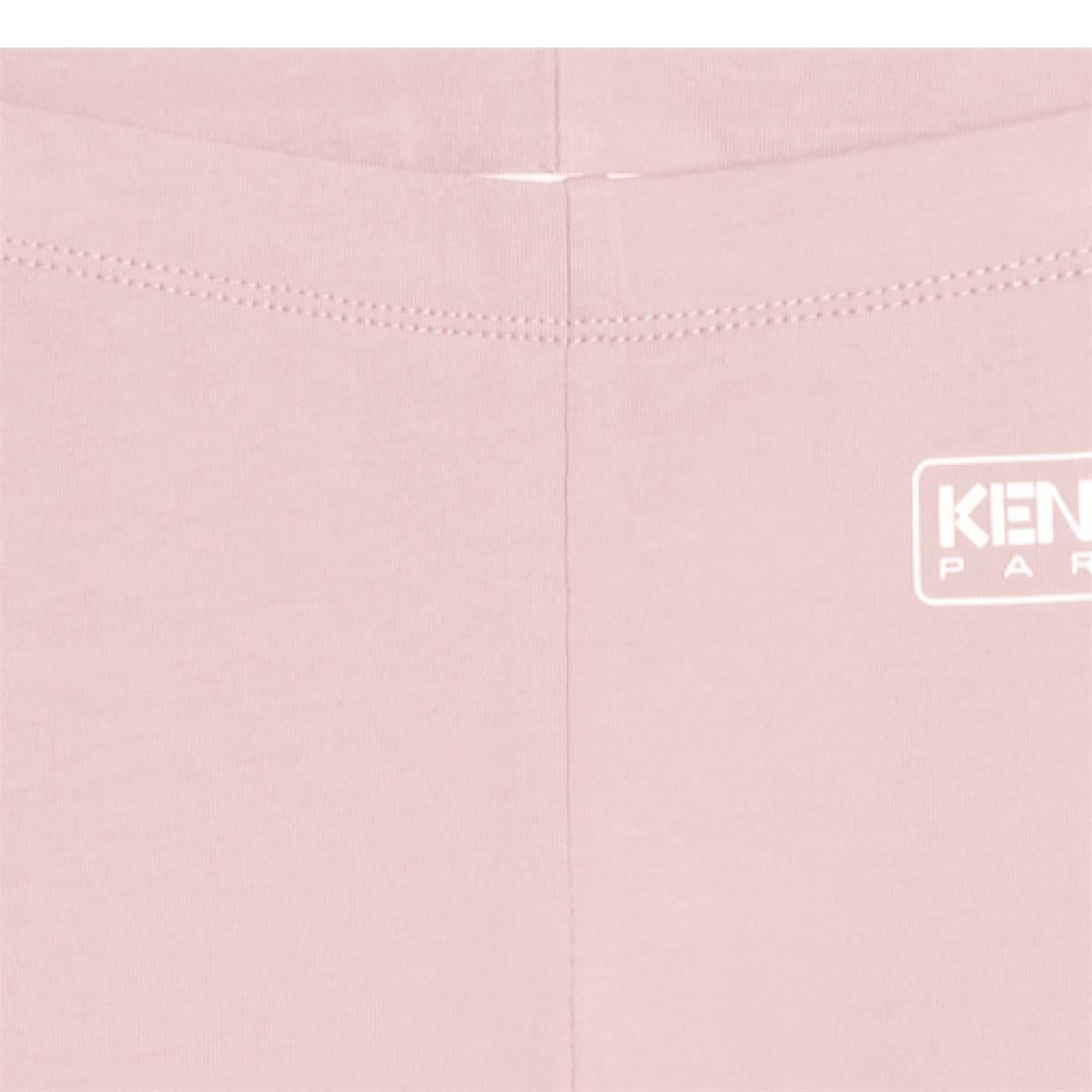 Girls Pink Cotton Leggings