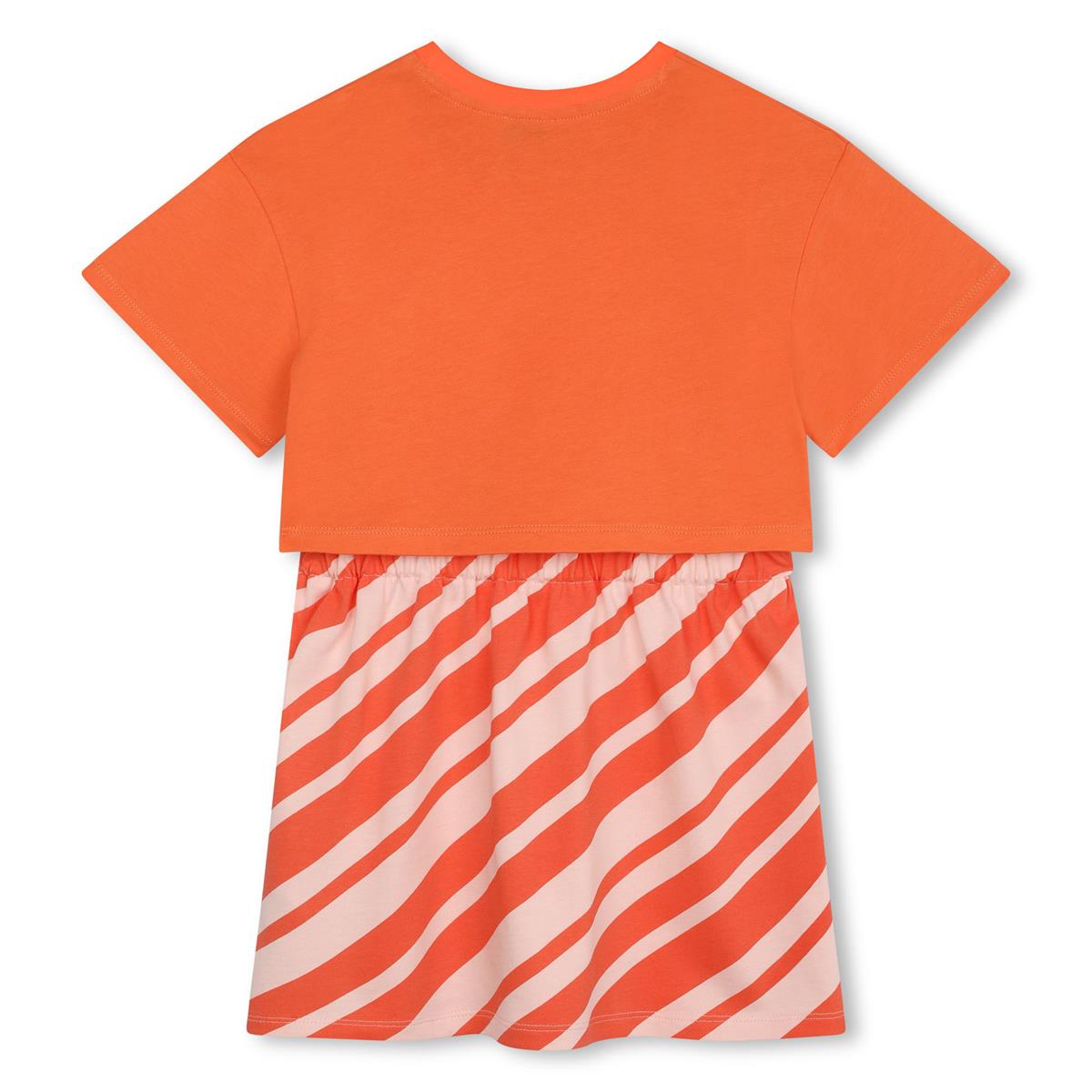 Girls Orange Cotton Dress