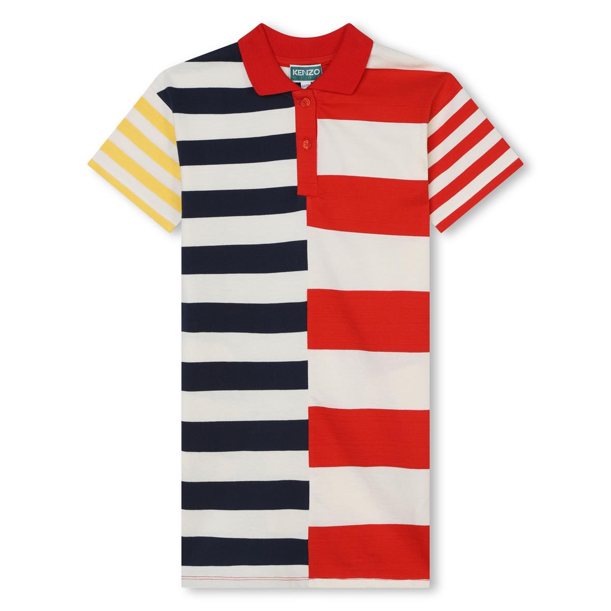 Girls Red Stripes Cotton Dress