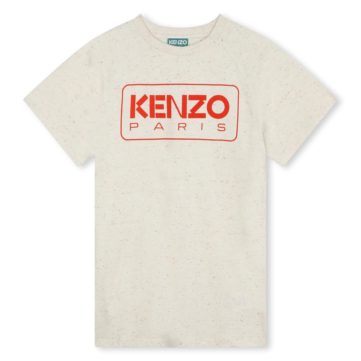 Girls Beige Logo Cotton Dress