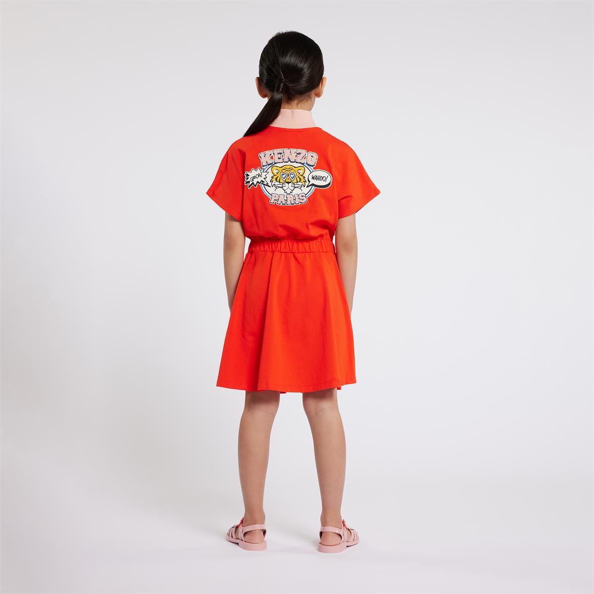 Girls Red Cotton Dress