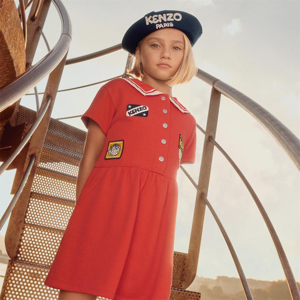 Girls Red Cotton Dress