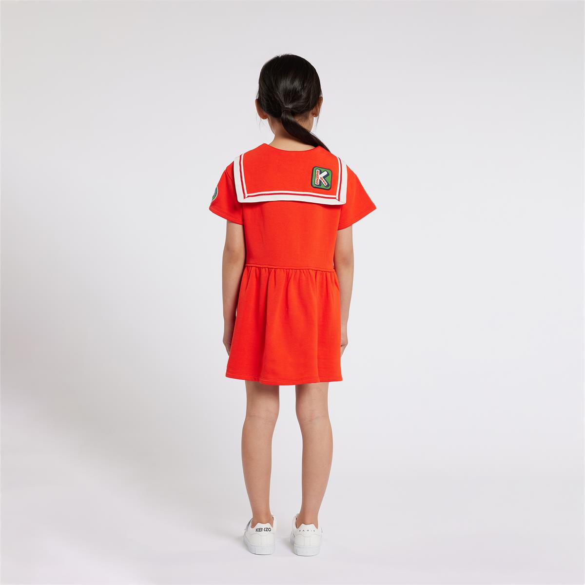 Girls Red Cotton Dress
