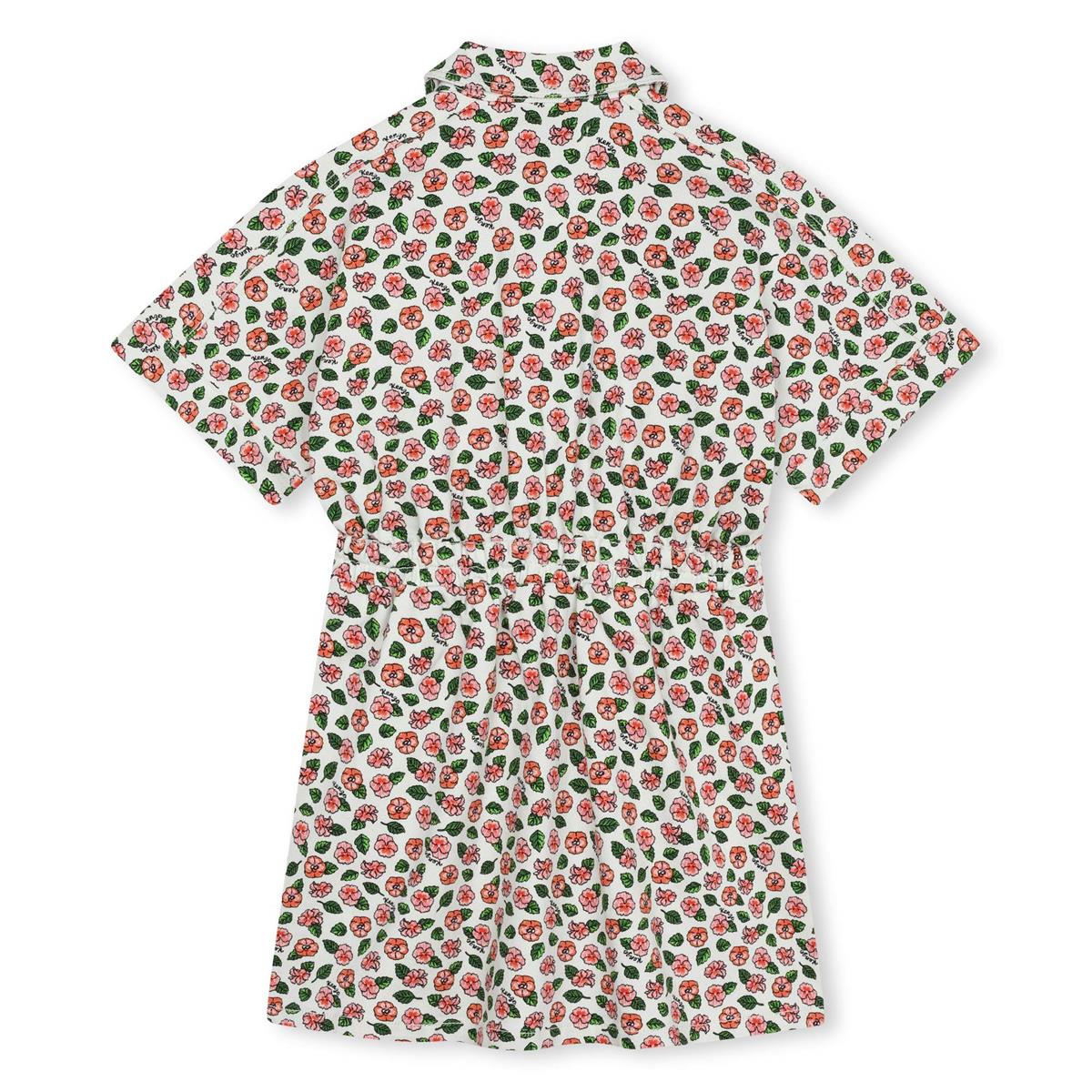 Girls White Flowers Cotton Dress