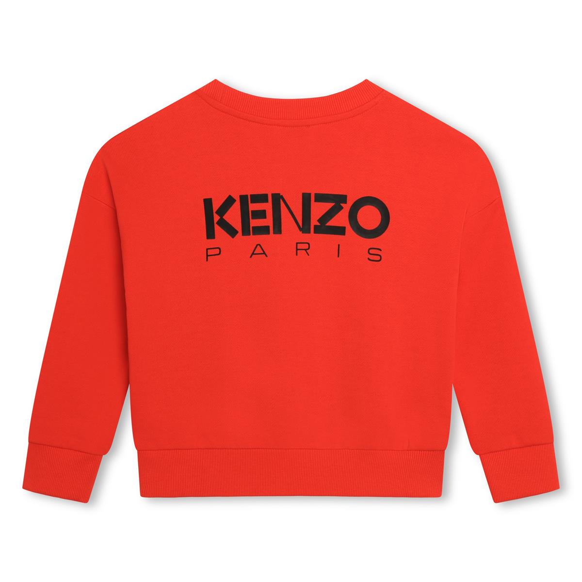 Girls Red Printed Cotton Sweatshirt