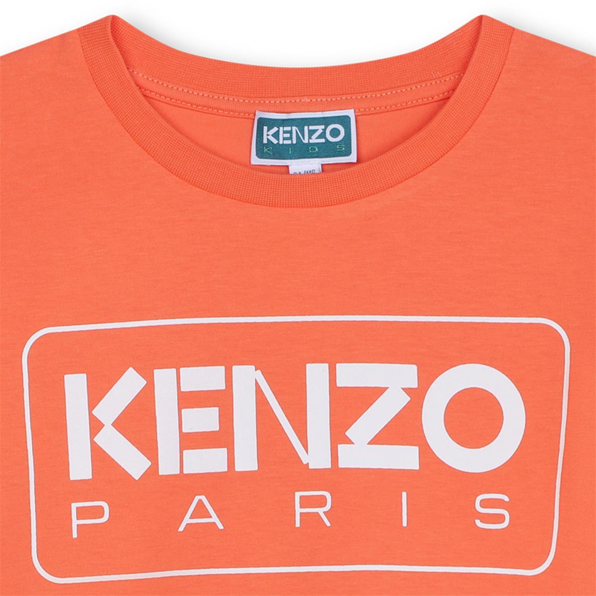 Girls Orange Cotton T-Shirt