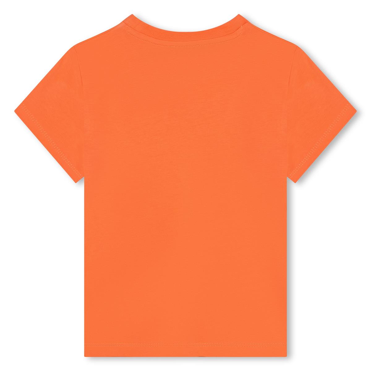 Girls Orange Cotton T-Shirt