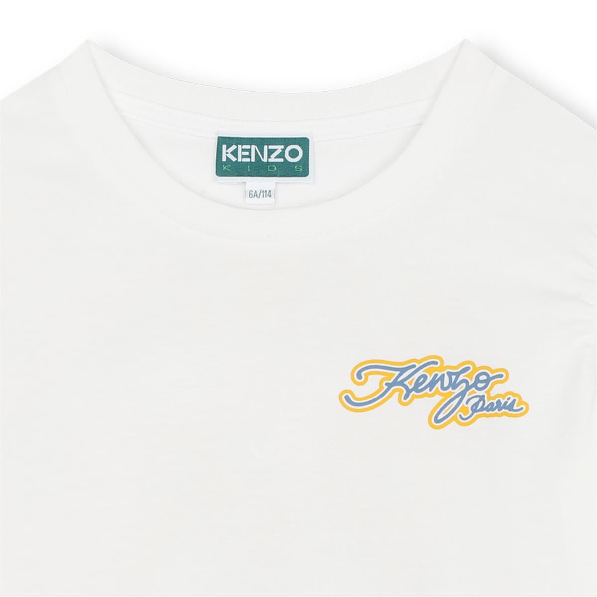 Girls White Cotton T-Shirt