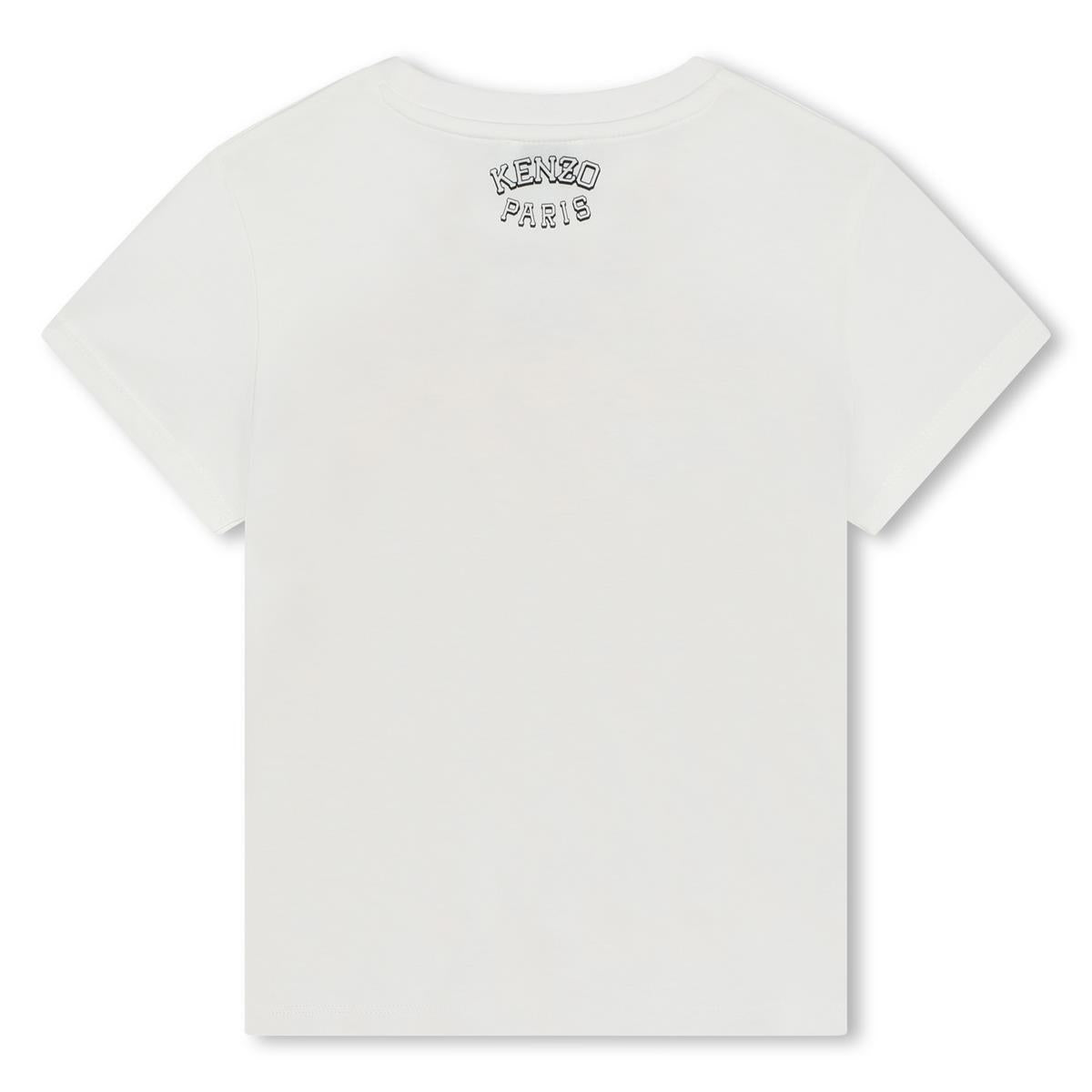 Girls White Cotton T-Shirt
