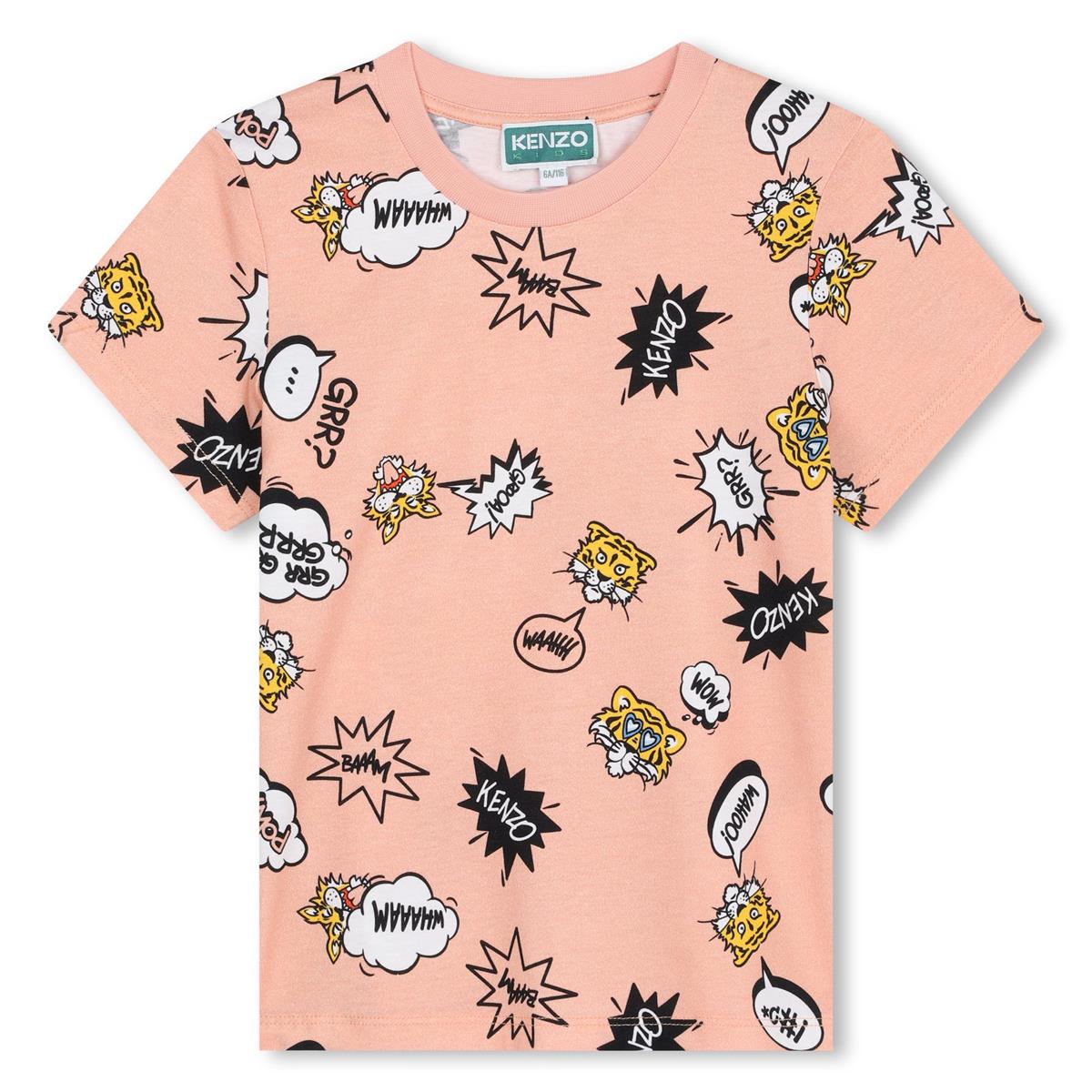 Girls Pink Cotton T-Shirt