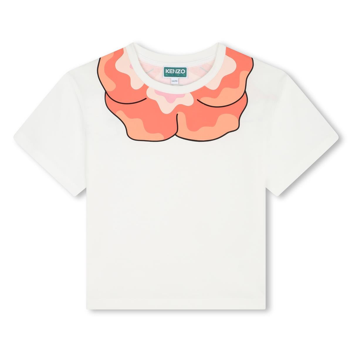 Girls White Cotton T-Shirt