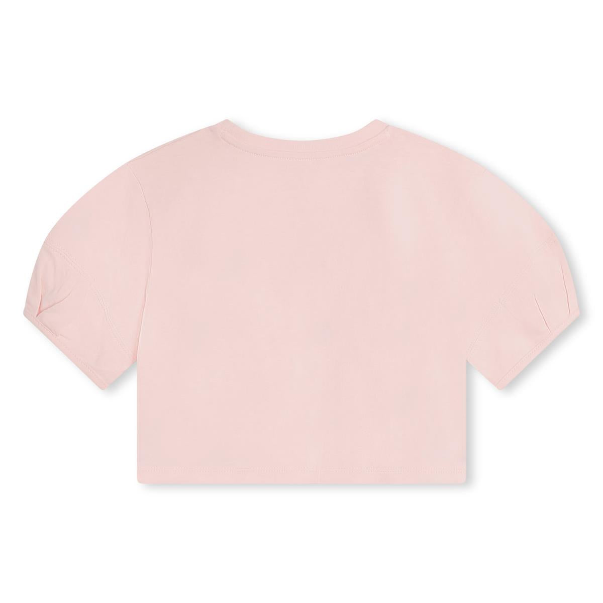 Girls Light Pink Cotton T-Shirt