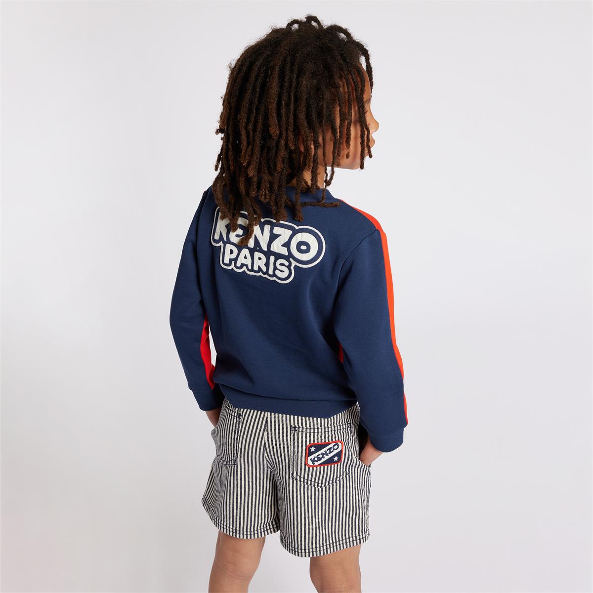 Boys Blue Stripes Cotton Shorts