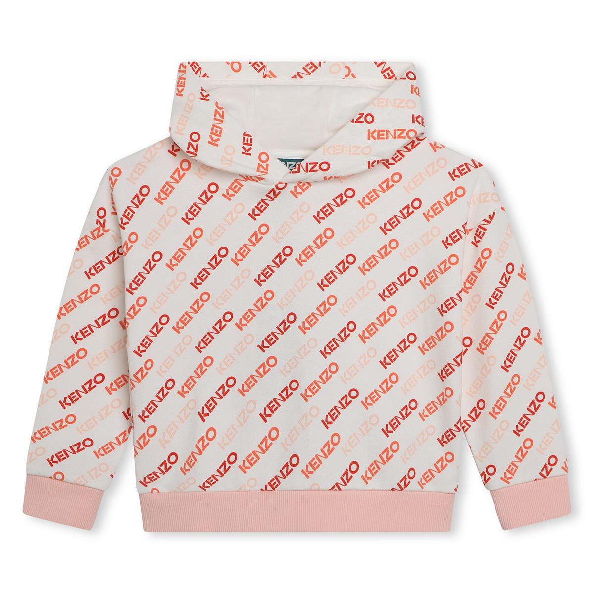 Girls Pink Hooded Cotton Sweatshirt