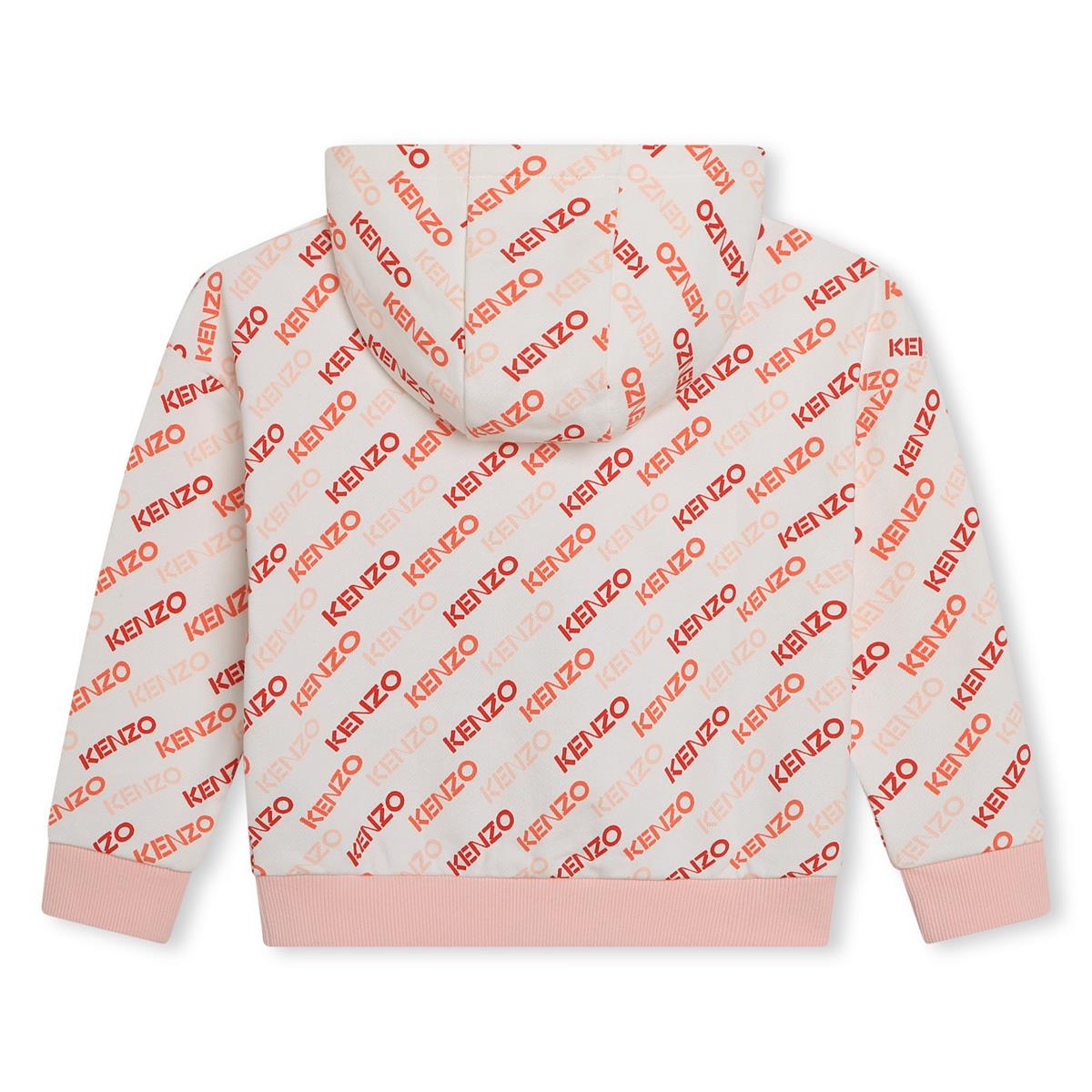 Girls Pink Hooded Cotton Sweatshirt
