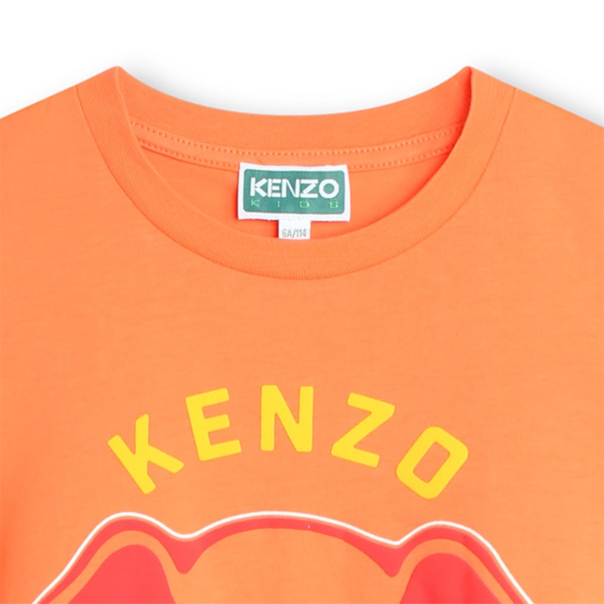 Girls Orange Cotton Dress
