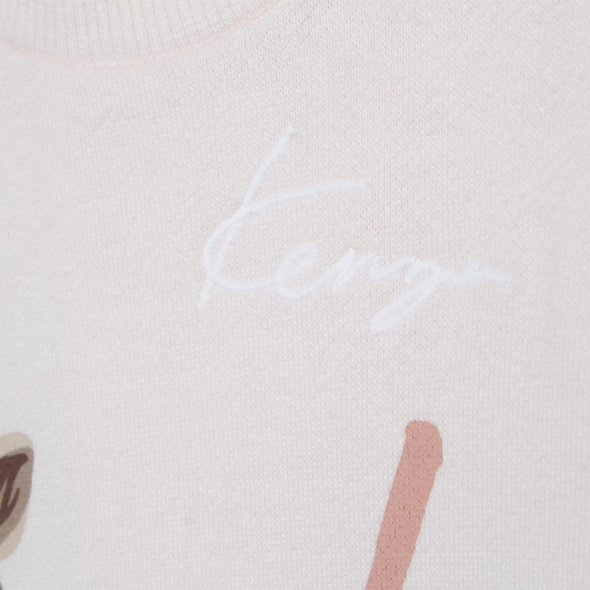 Baby Girls White Printed Cotton Babysuit