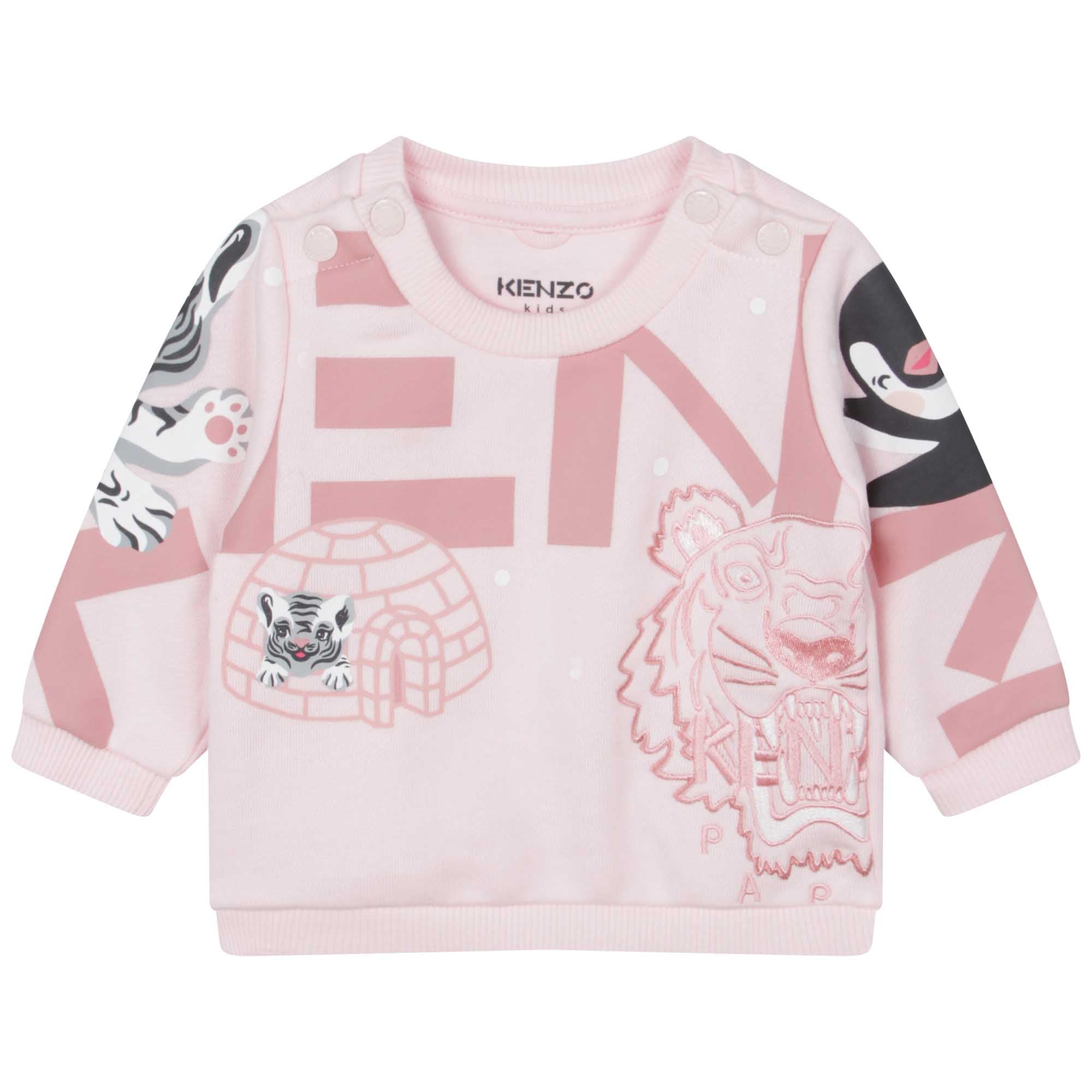 Baby Girls Pink Logo Cotton Set