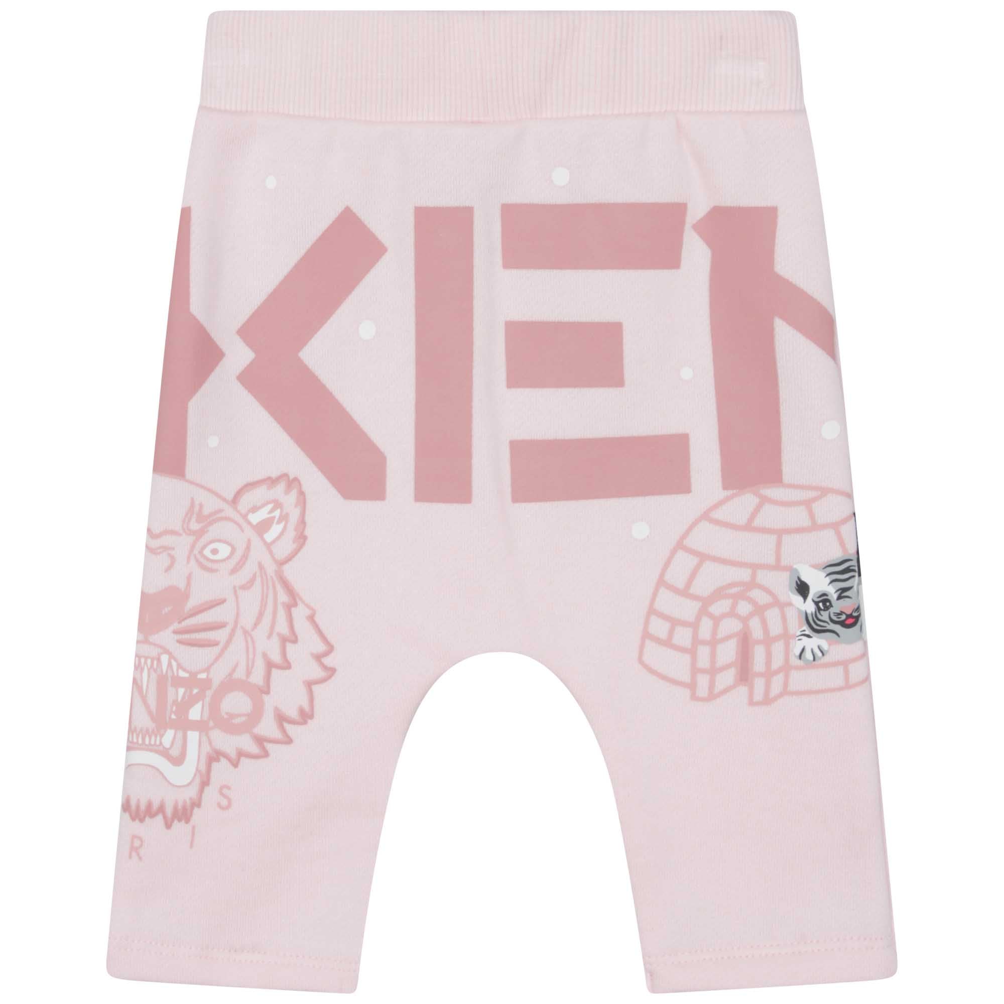 Baby Girls Pink Logo Cotton Set
