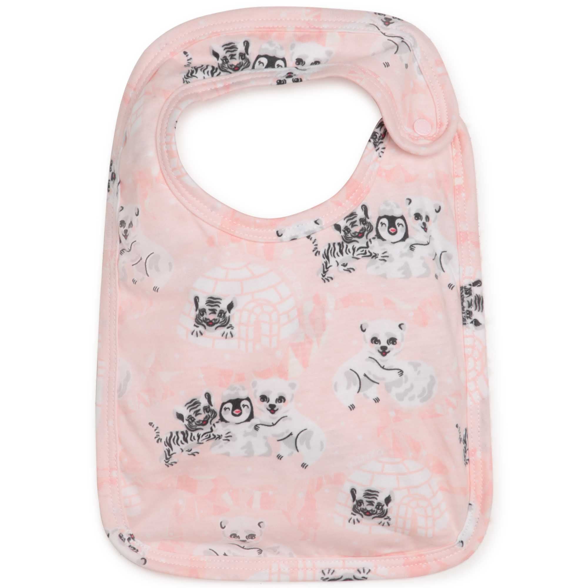 Baby Girls Pink Printed Cotton Babysuit Set