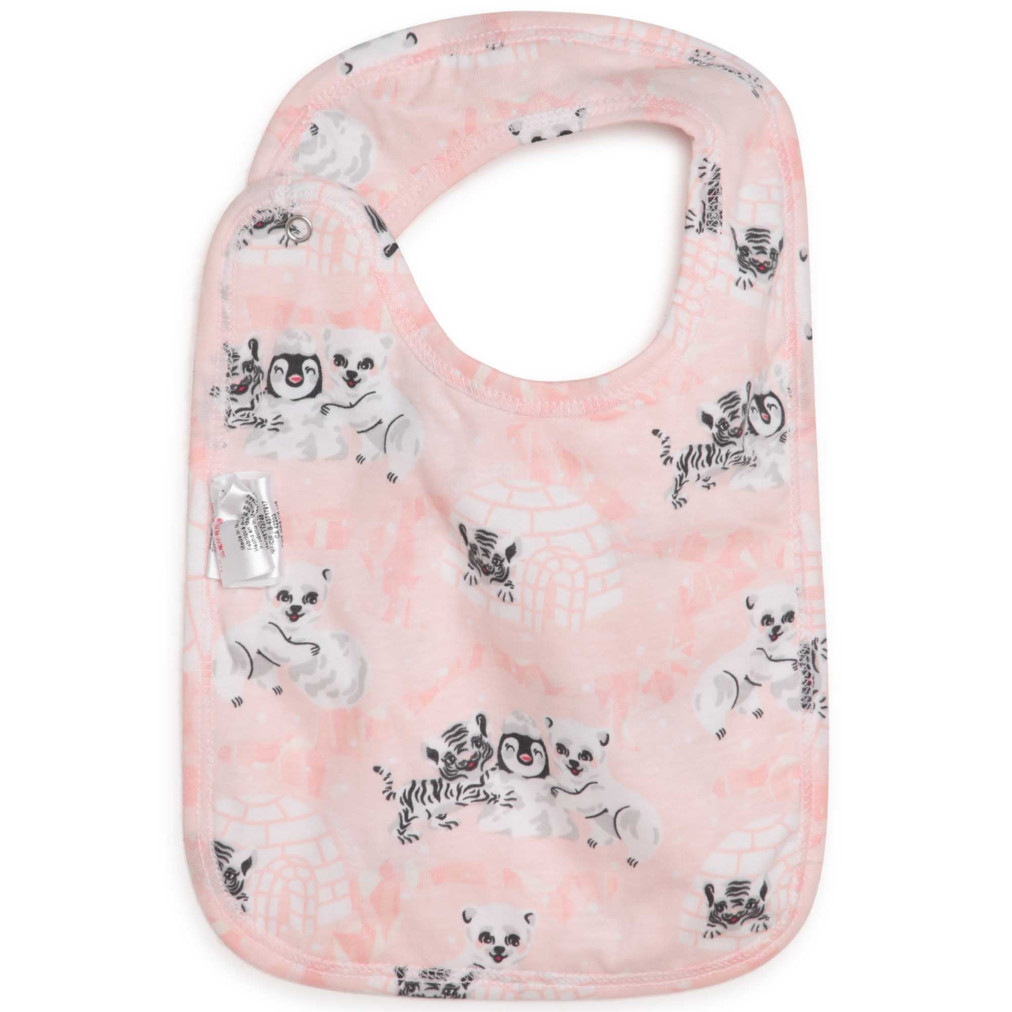Baby Girls Pink Printed Cotton Babysuit Set