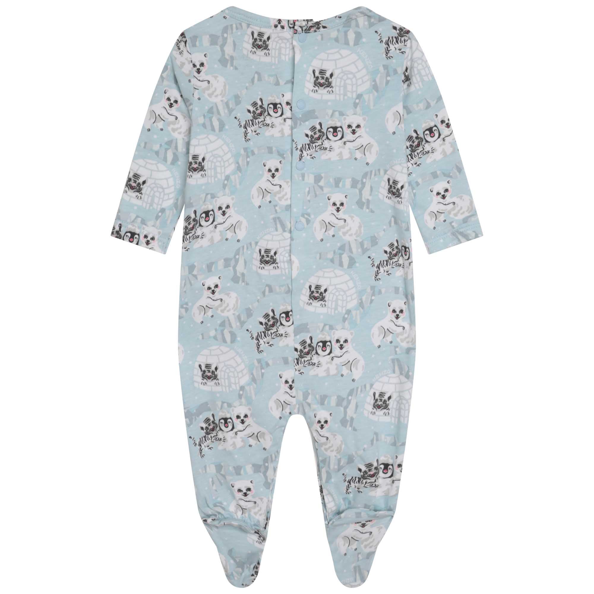 Baby Boys Blue Cotton Babysuit Set