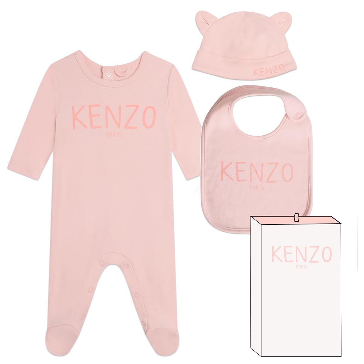 Baby Girls Pink Logo Babysuit Set