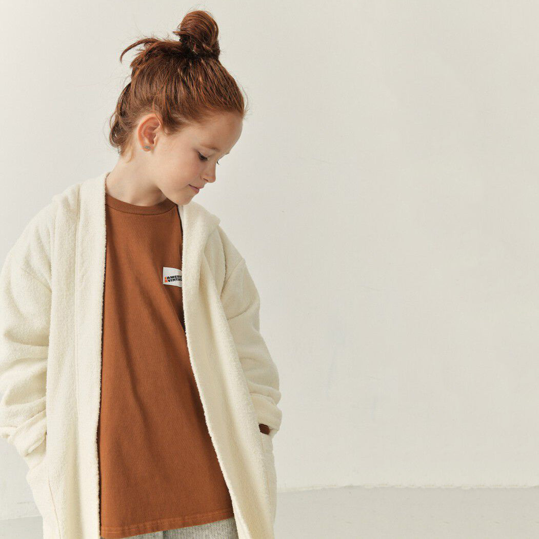 Boys & Girls White Hooded Bathrobe