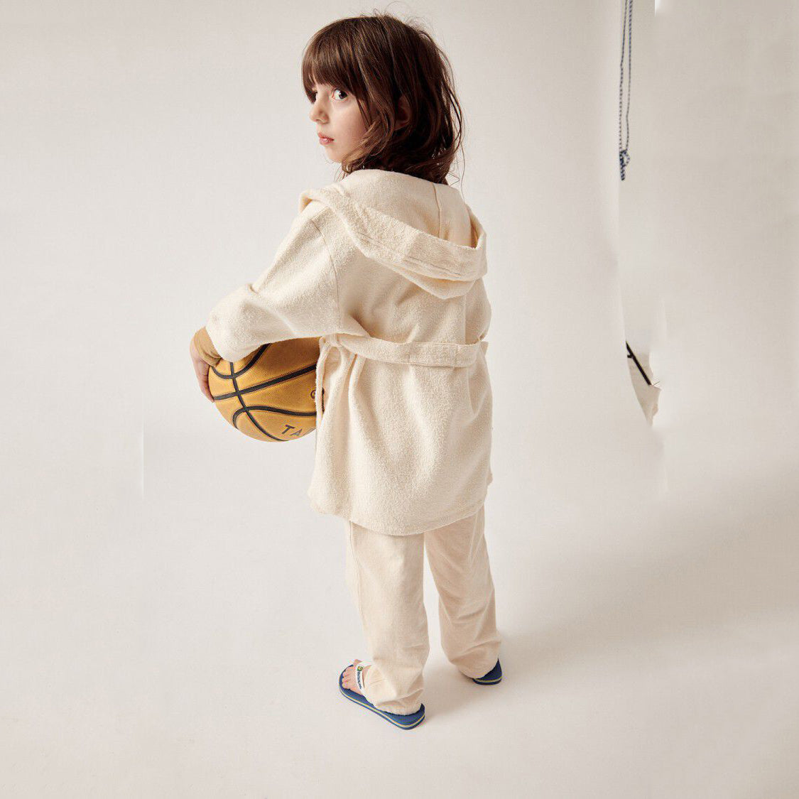 Boys & Girls White Hooded Bathrobe