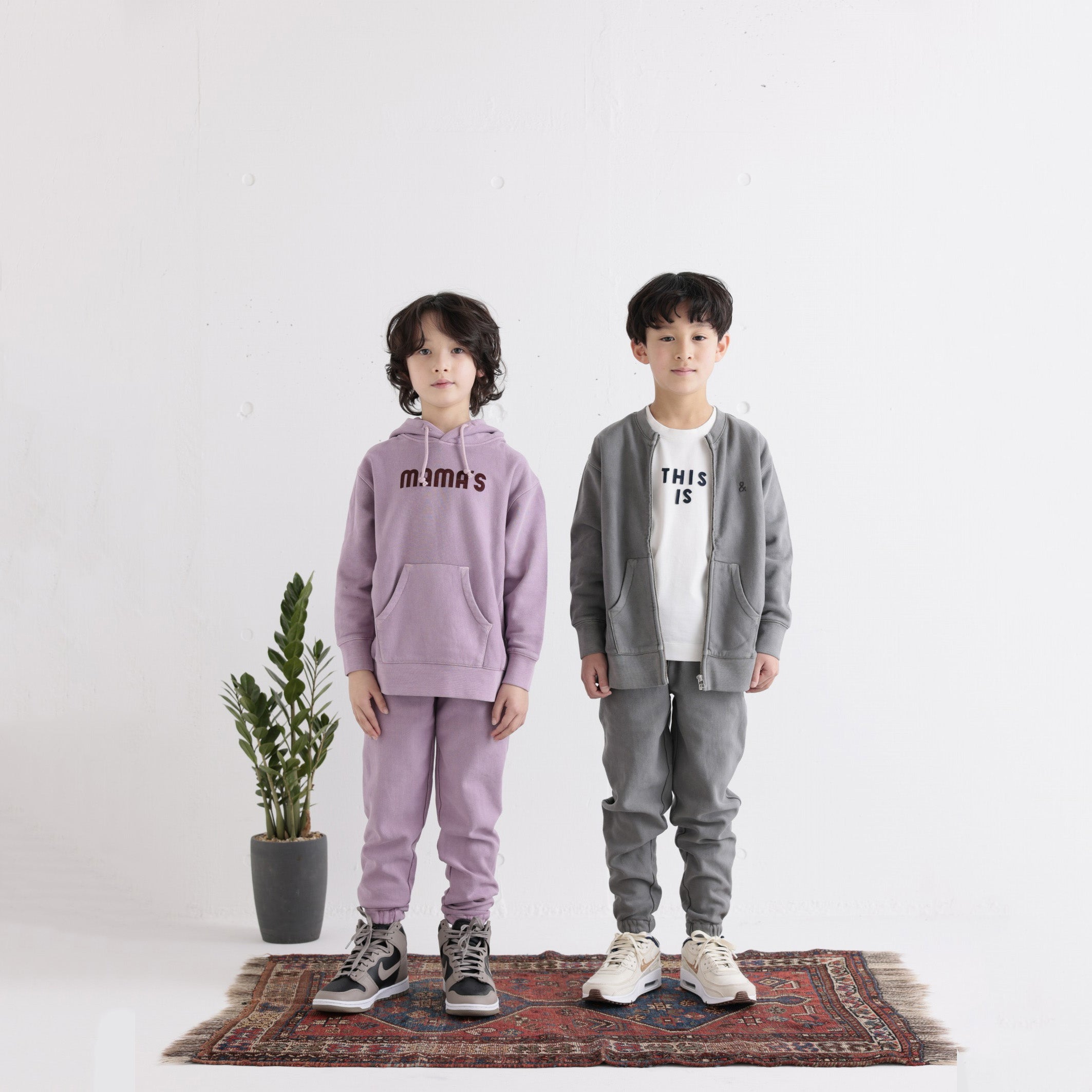 Boys & Girls Purple Cotton Trousers
