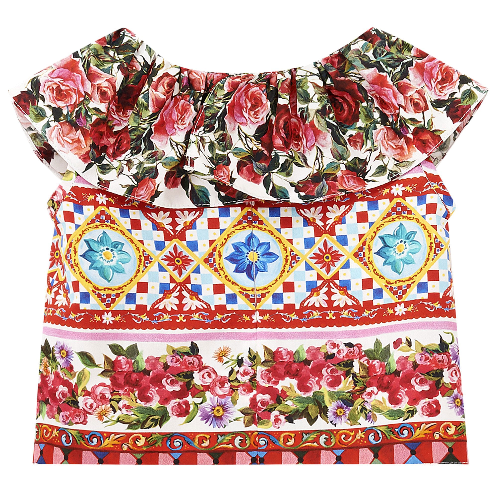 Baby Girls Multicolor Flower Printed Cotton Blouse - CÉMAROSE | Children's Fashion Store - 2