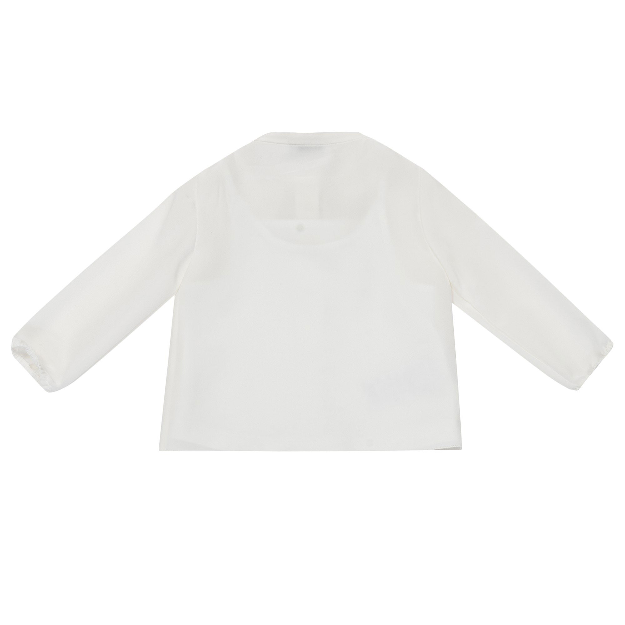 Baby Girls White Bow Trims Silk Shirt - CÉMAROSE | Children's Fashion Store - 2