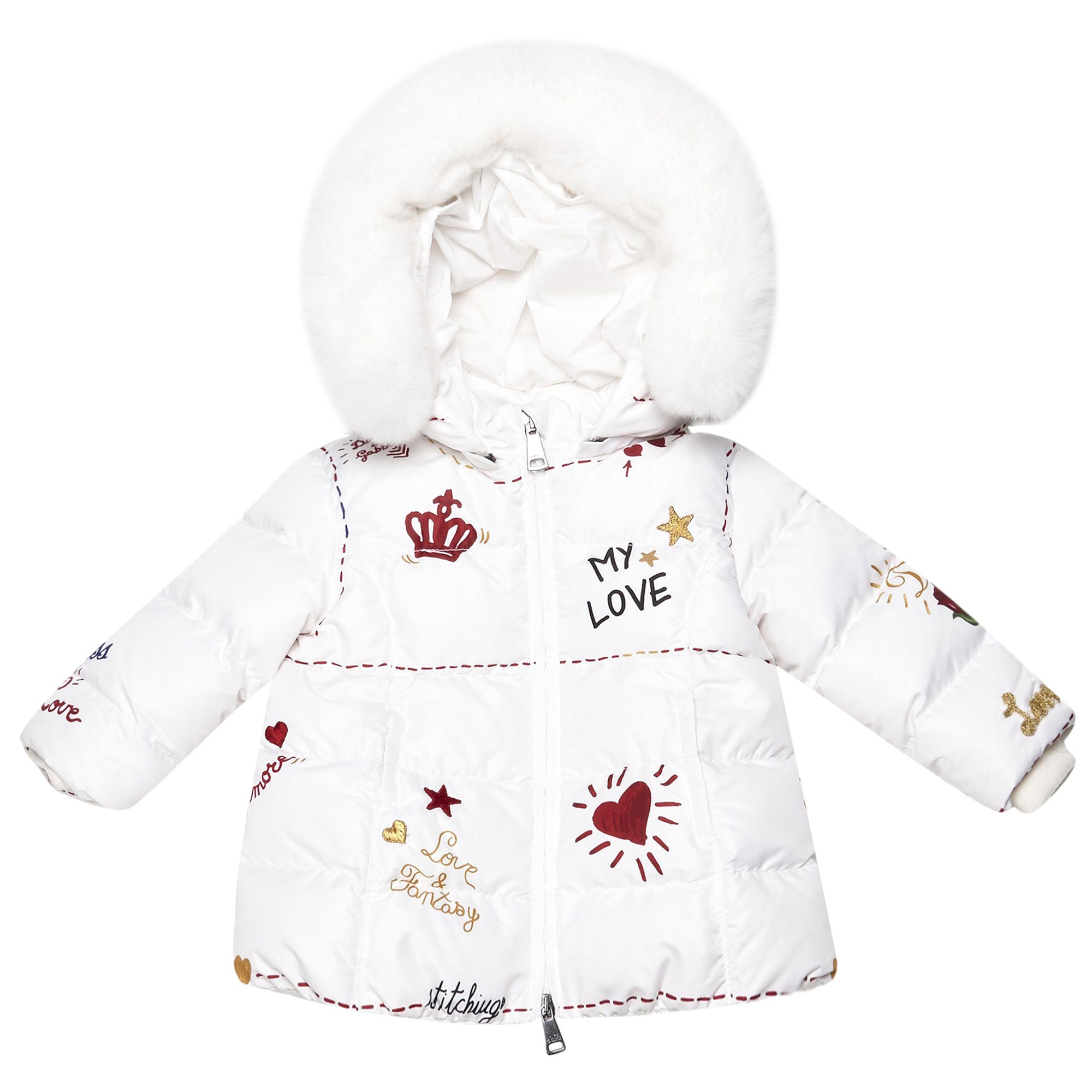 Baby  Girls  White  "My  Love"  Coat