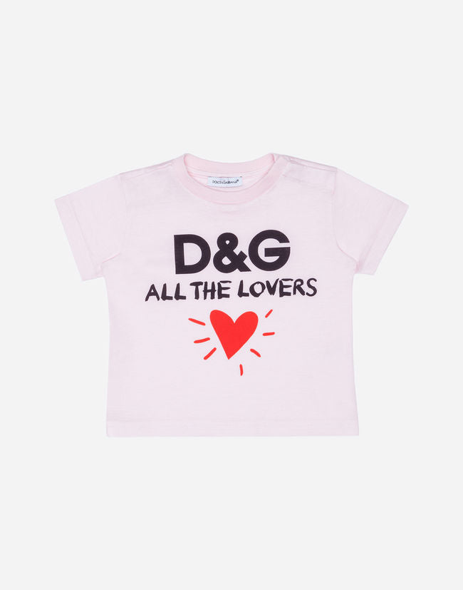 Baby Girls Pink Love Cotton T-shirt