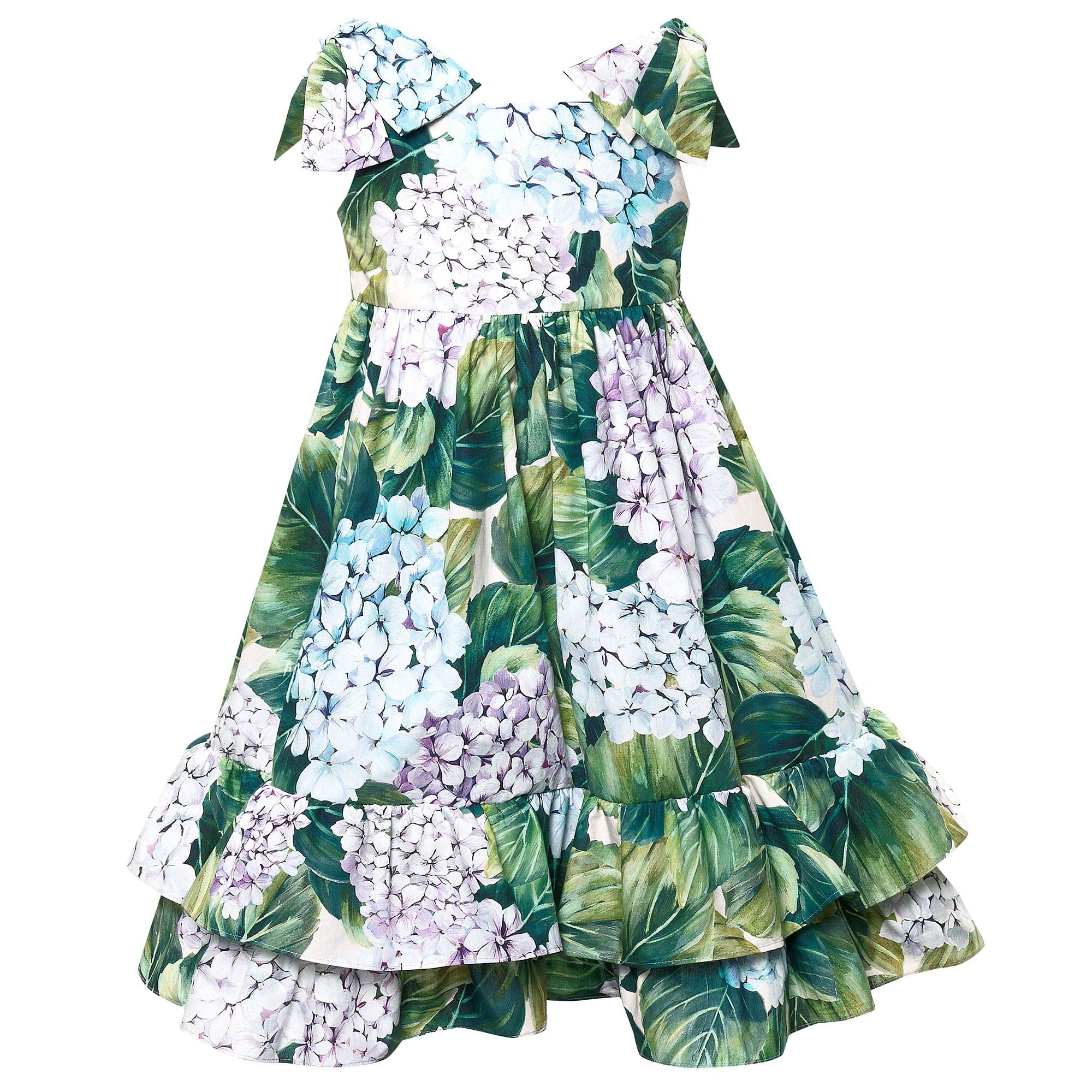 Girls Green 'Taormina' Dress With Bow