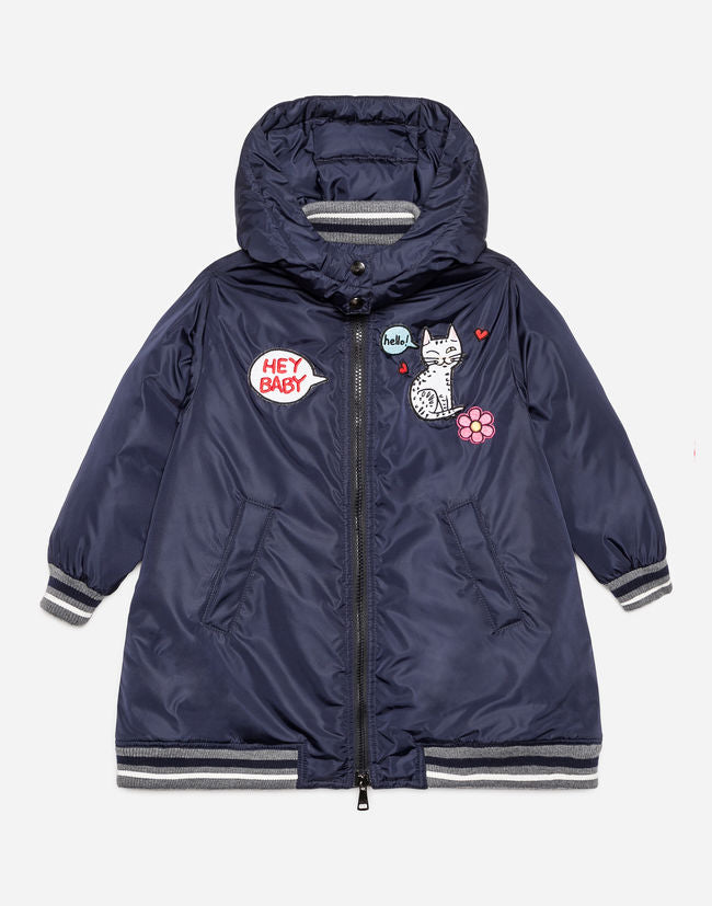Girls Dark Blue Down Jacket