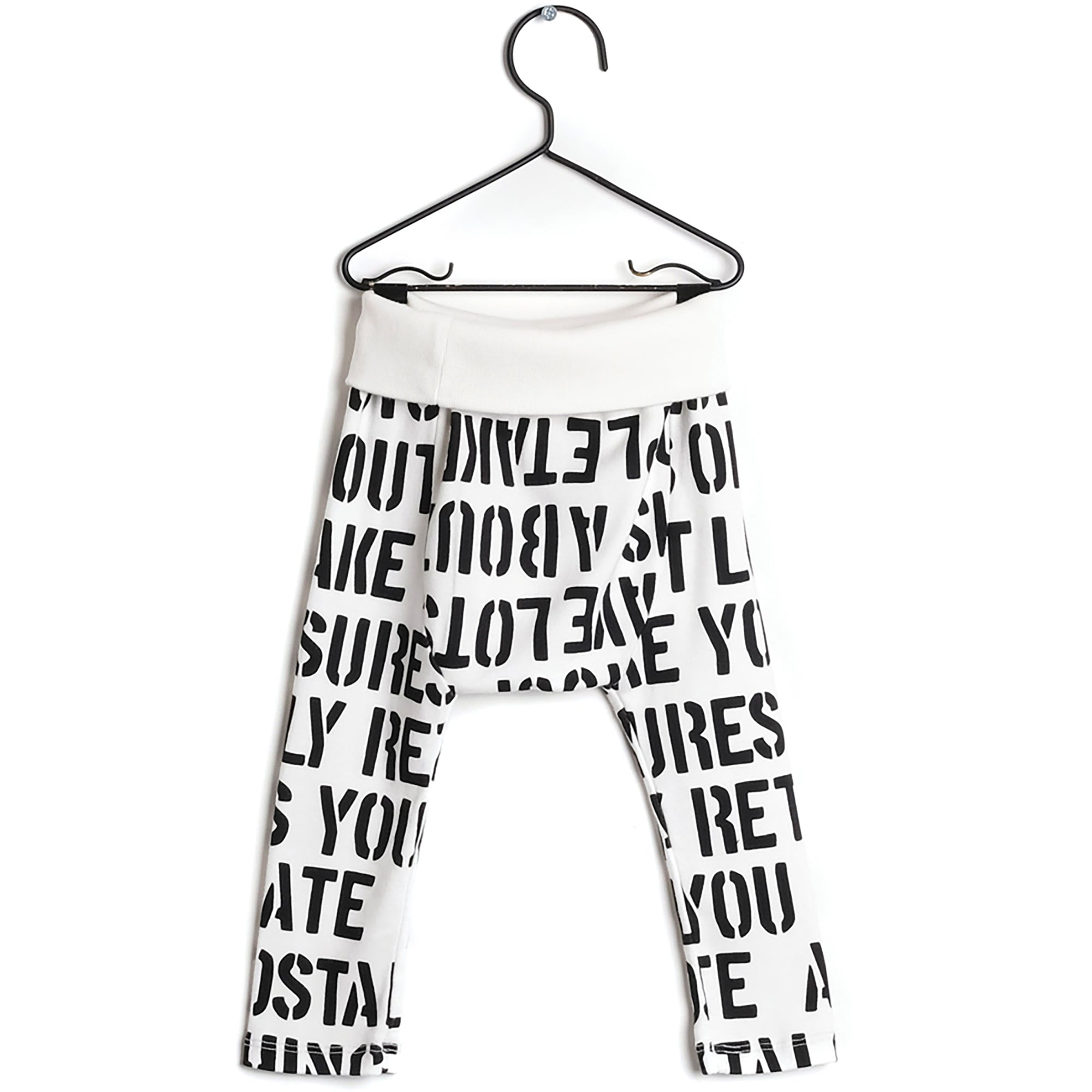 Baby White Printed Cotton Leggings