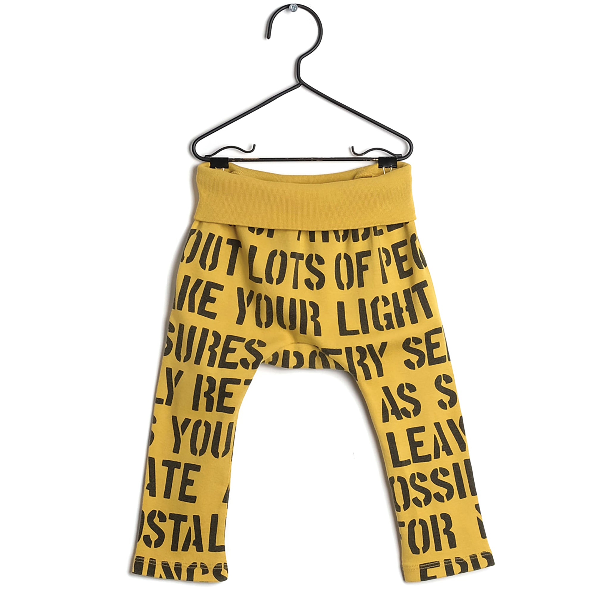 Baby Girls Yellow Printed Cotton Leggings